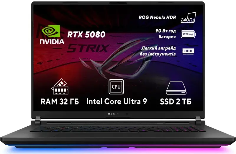 Ноутбук Asus ROG Strix SCAR 18 (2025) G835LW-SA083W Off Black (90NR0LI1-M003L0) фото