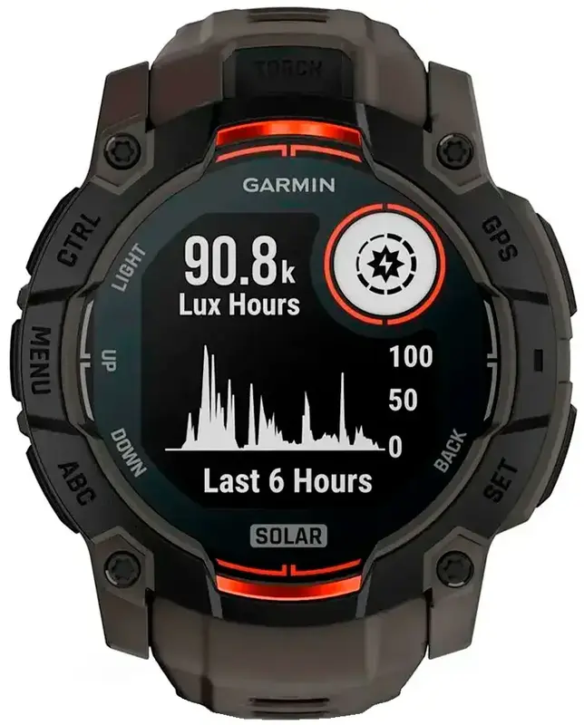 Смарт-годинник Garmin Instinct 3 Solar 50 мм Black (010-02935-00) - фото - №1
