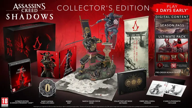 Диск PS5 Assassin's Creed Shadows Collector's Edition (Blu-ray) - фото - №0