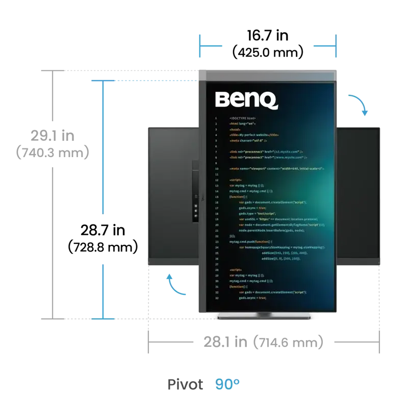 Монітор BenQ 31.5" RD320U Metallic Grey (9H.LMSLA.TBE) - фото - №4