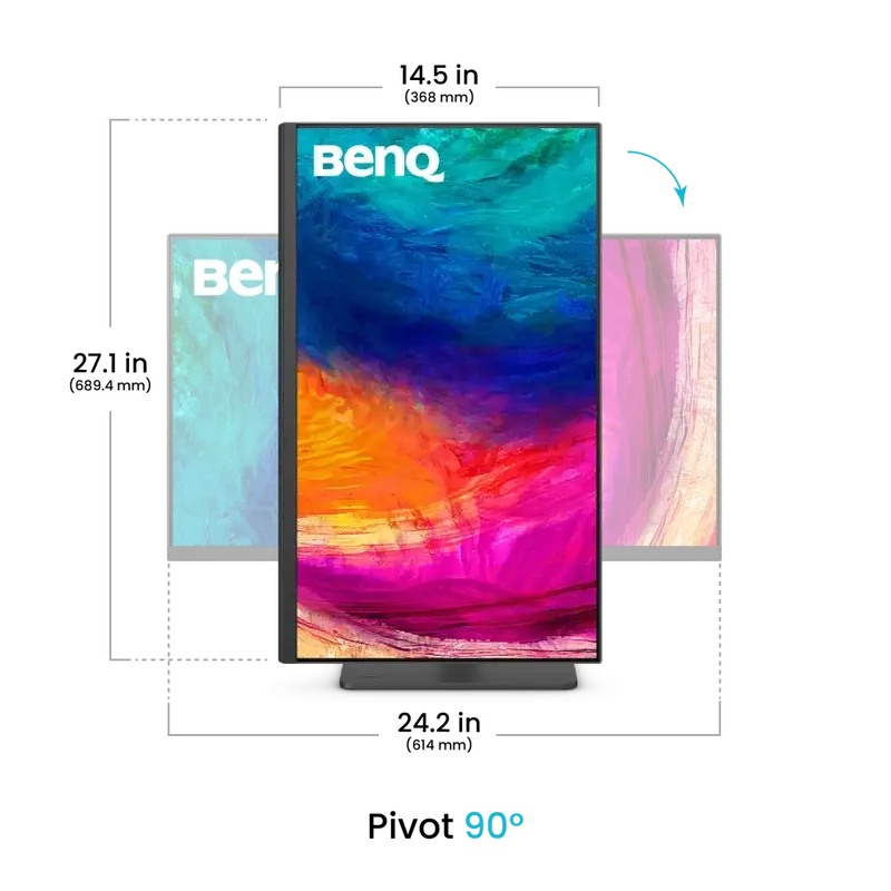 Монітор BenQ 27" PD2706QN Grey (9H.LNDLA.TBE) - фото - №3