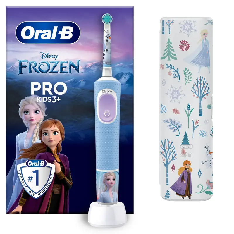 Електрична зубна щітка ORAL-B Kids D103.413.2KX Frozen типу 3708+дорожній чохол (8006540773338) фото