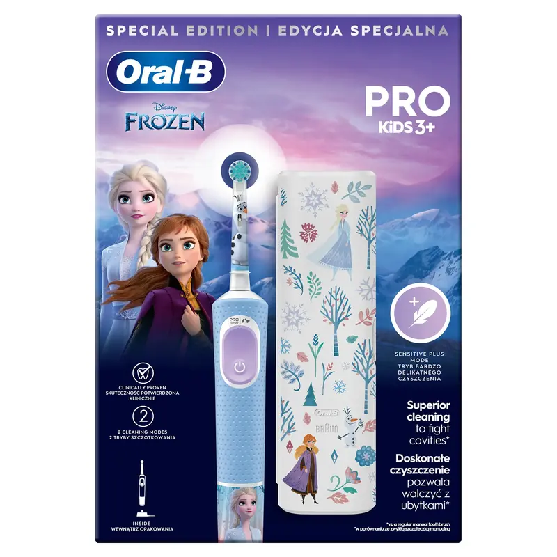 Електрична зубна щітка ORAL-B Kids D103.413.2KX Frozen типу 3708+дорожній чохол (8006540773338) фото