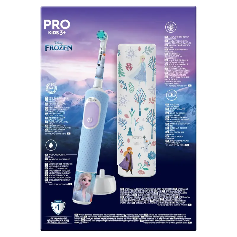 Електрична зубна щітка ORAL-B Kids D103.413.2KX Frozen типу 3708+дорожній чохол (8006540773338) фото