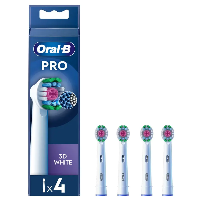 Насадки для электрической зубной щетки ORAL-B BRAUN Pro 3D White, 4 шт (8006540847213) фото