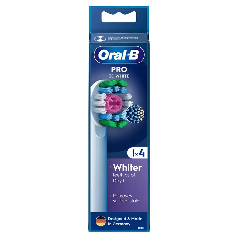 Насадки для электрической зубной щетки ORAL-B BRAUN Pro 3D White, 4 шт (8006540847213) фото