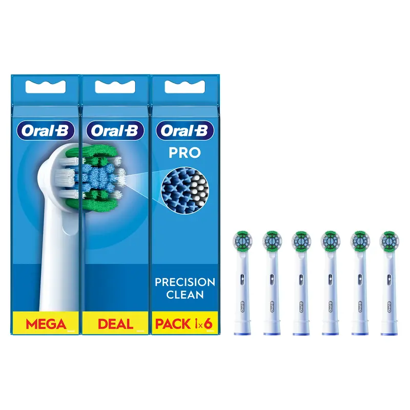 Насадки для електричної зубної щітки ORAL-B BRAUN Pro Precision Clean, 6 шт (8006540847466) - фото - №0