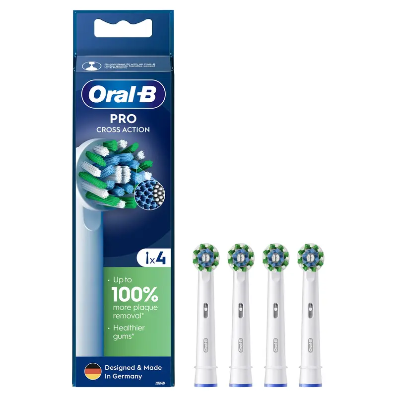 Змінні насадки до зубної щітки ORAL-B Cross Action White 4 шт (8006540847770) - фото - №0