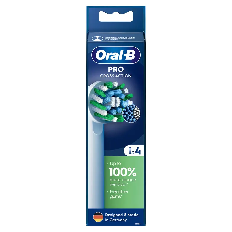 Змінні насадки до зубної щітки ORAL-B Cross Action White 4 шт (8006540847770) - фото - №1