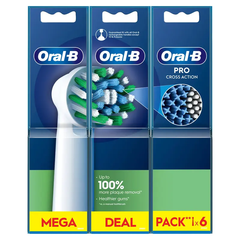 Насадки для електричної зубної щітки ORAL-B BRAUN Pro Cross Action, 6 шт (8006540847879) фото