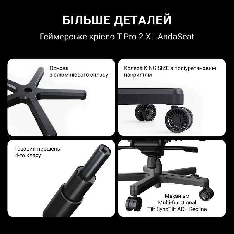 Игровое кресло Anda Seat T-Pro 2 Size XL (Black) AD12XLLA-01-B-F фото