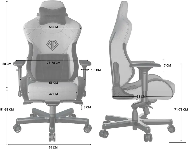 Игровое кресло Anda Seat T-Pro 2 Size XL (Black) AD12XLLA-01-B-F фото