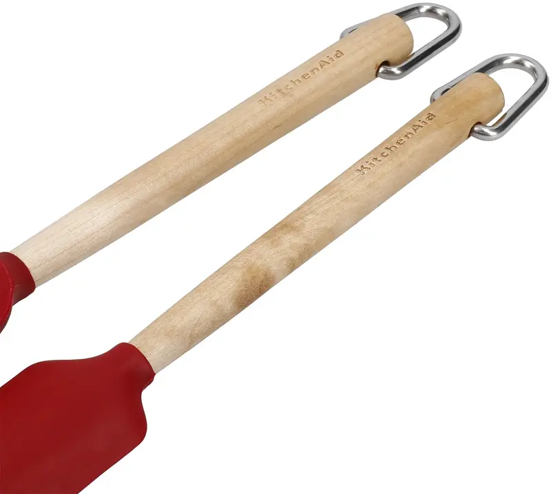 Набор лопаток для теста KitchenAid Coreline, 2 шт, 23,5 см, береза, красный (KQR750OHERE) - фото - №2