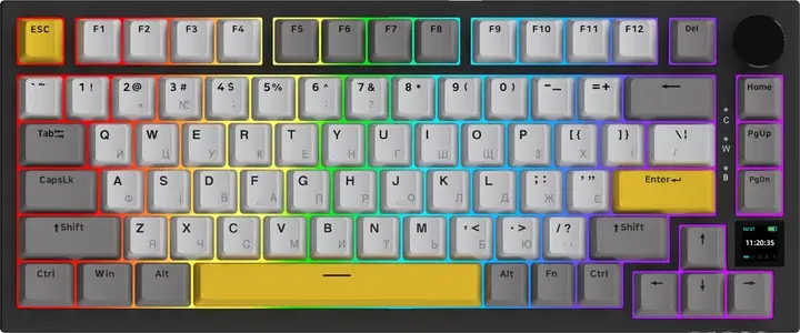 Клавіатура ігрова Ajazz AK820 Pro Flying Fish Switch Black - фото - №1