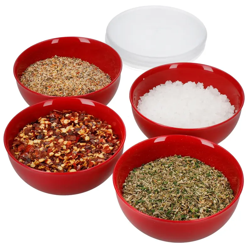 Набір мисок-приправниць із кришками KitchenAid Universal, 4 шт, 28 гр, червоний (KQG177BXERE) - фото - №9