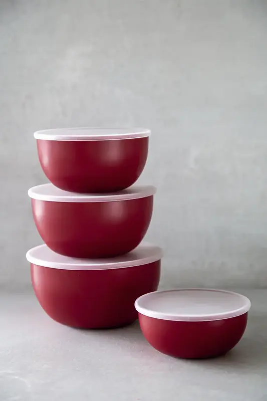 Набір мисок із кришками KitchenAid Universal, 4 шт, 355/591/828/1065 мл, червоний (KQG176OSERE) - фото - №8