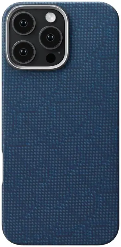 Чохол для iPhone 16 Pro Max Pitaka Tactile Woven Monogram Dark Blue (KI1603PTKP) - фото - №0