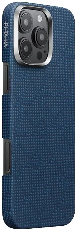 Чохол для iPhone 16 Pro Max Pitaka Tactile Woven Monogram Dark Blue (KI1603PTKP) - фото - №1