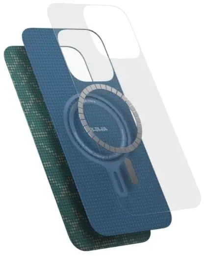 Чохол для iPhone 16 Pro Max Pitaka Tactile Woven Monogram Dark Blue (KI1603PTKP) - фото - №2
