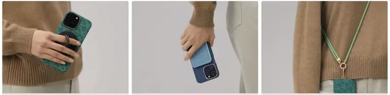 Чохол для iPhone 16 Pro Max Pitaka Tactile Woven Monogram Dark Blue (KI1603PTKP) - фото - №5