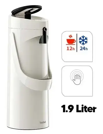 Термос Tefal PONZA PUMP,1.9 л, білий (K3140214) - фото - №1