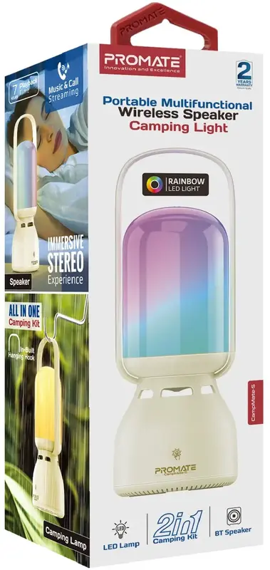 Акустична система Promate Campmate-5 з ліхтарем White (campmate-5) - фото - №7