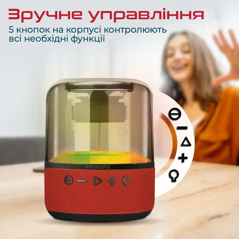 Акустична система Promate Glitz-L 10W glitz-l.red - фото - №5