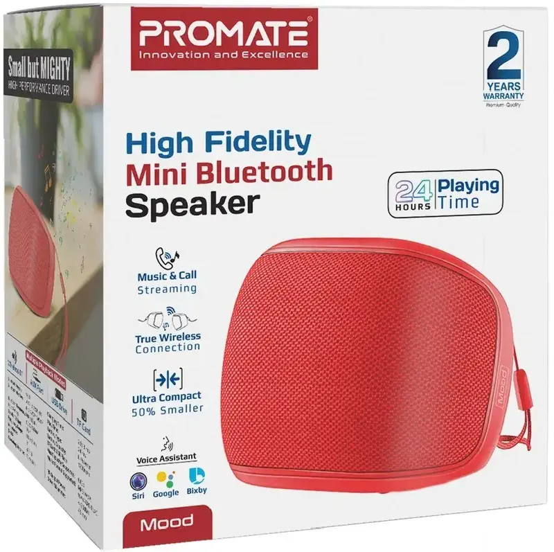 Акустична система Promate Mood 5W Red (mood.red) - фото - №7