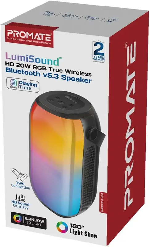 Акустична система Promate Spectro-20 20W Black (spectro-20) - фото - №8