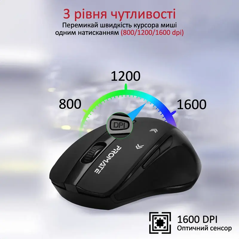 Миша Promate Cursor Wireless cursor.black - фото - №2
