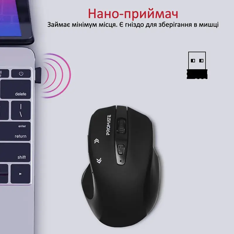 Миша Promate Cursor Wireless cursor.black - фото - №5