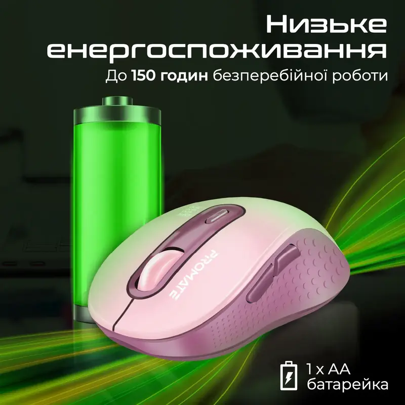 Миша Promate Ken Wireless Pink (ken.pink) - фото - №5