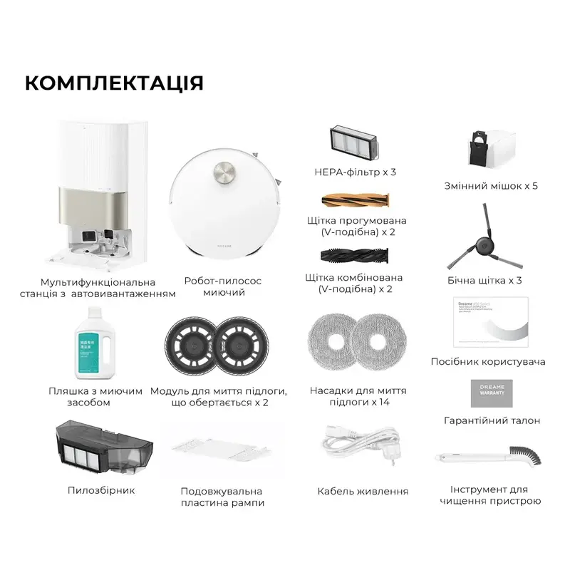 Робот-пылесос моющий Dreame X50 Ultra Complete White(RLX85CE-4-WH) фото