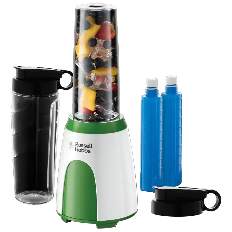Блендер для смузі RUSSELL HOBBS Explore Mix&Go Cool, біло-зелений, 25160-56 - фото - №0