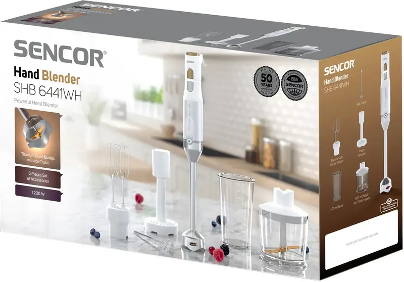Блендер SENCOR заглибний, білий, SHB6441WH - фото - №13
