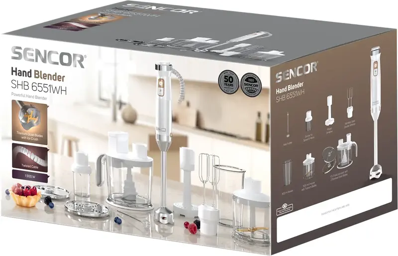 Блендер SENCOR заглибний, білий, SHB6551WH - фото - №17