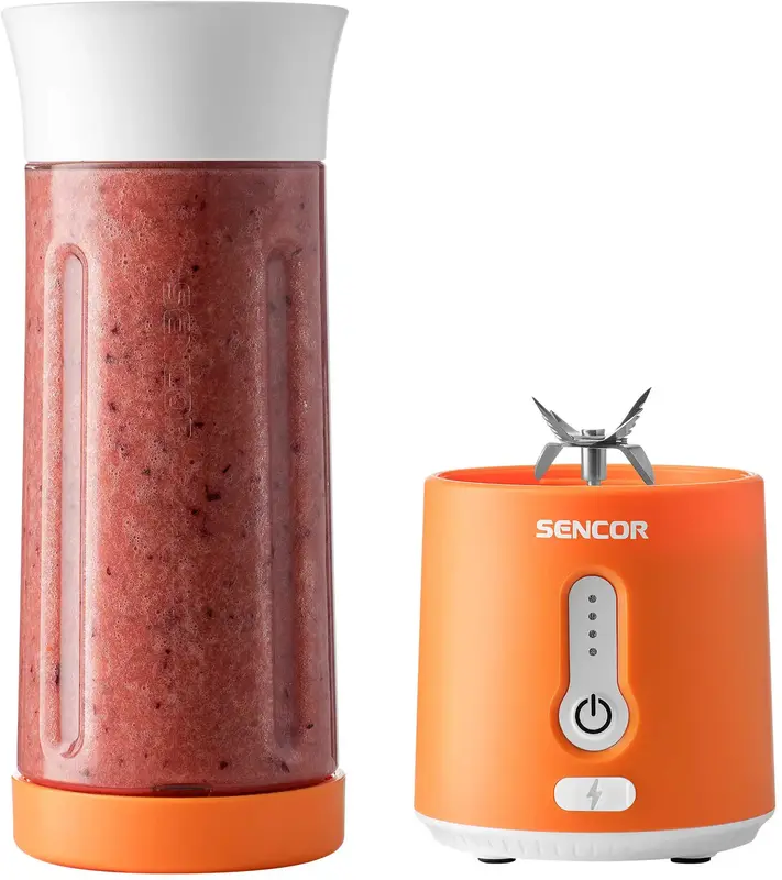 Блендер SENCOR портативний для смузі, біло-помаранчевий, SBL133OR - фото - №2