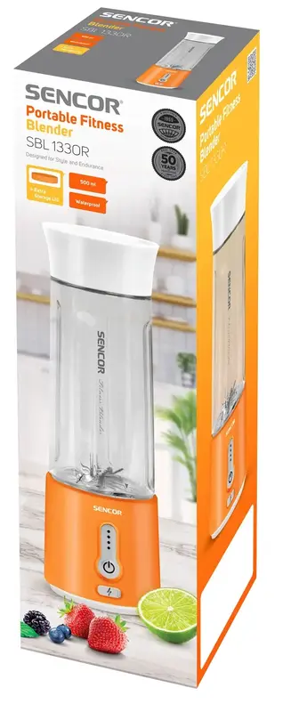 Блендер SENCOR портативний для смузі, біло-помаранчевий, SBL133OR - фото - №8