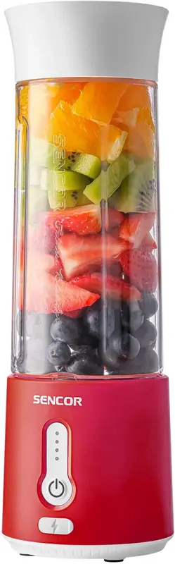 Блендер SENCOR портативний для смузі, біло-червоний, SBL134RD - фото - №1