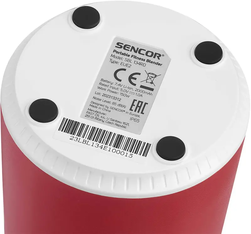 Блендер SENCOR портативний для смузі, біло-червоний, SBL134RD - фото - №5