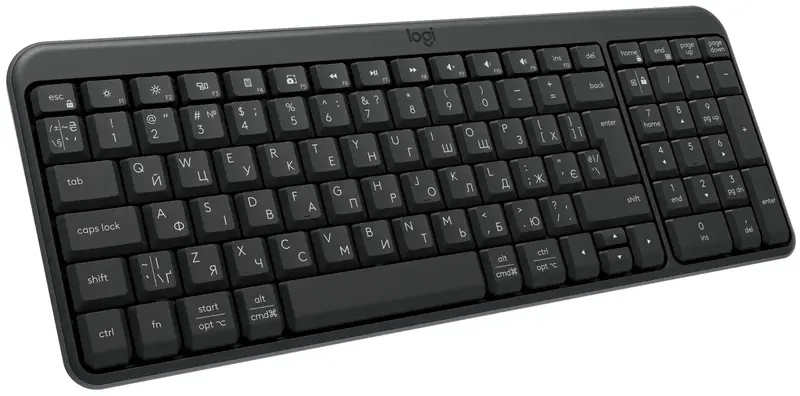 Бездротова клавіатура LOGITECH K250 - GRAPHITE - UKR - 2.4GHZ/BT - фото - №0