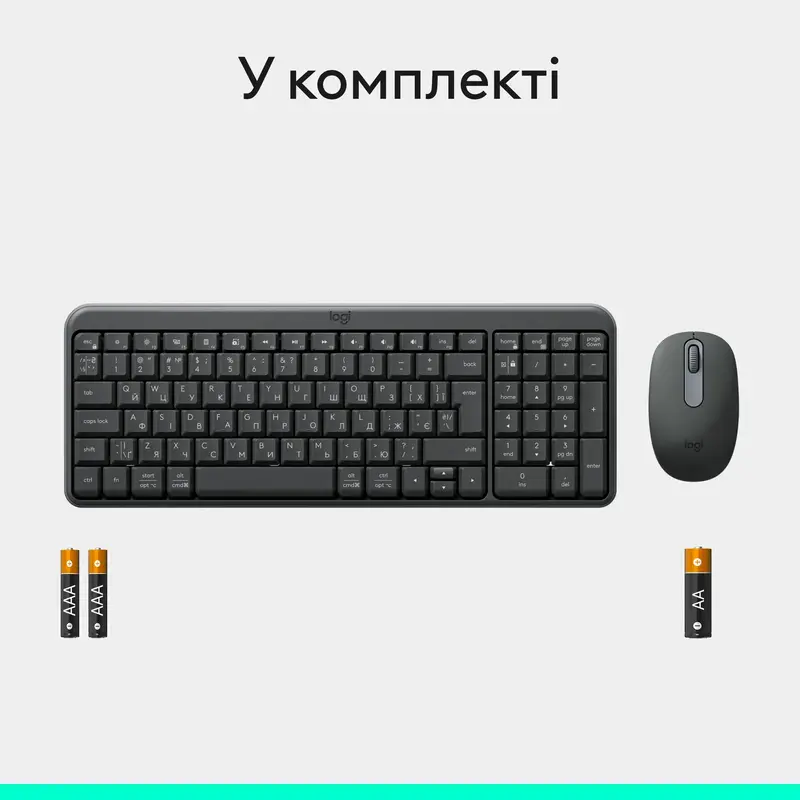 Бездротовий комплект клавіатури та миші LOGITECH MK250 Wireless Combo - GRAPHITE - UKR - 2.4GHZ/BT - фото - №8