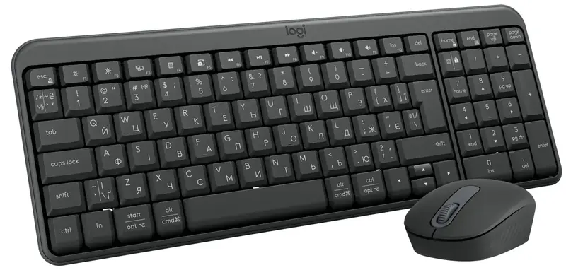Бездротовий комплект клавіатури та миші LOGITECH MK250 Wireless Combo - GRAPHITE - UKR - 2.4GHZ/BT - фото - №0