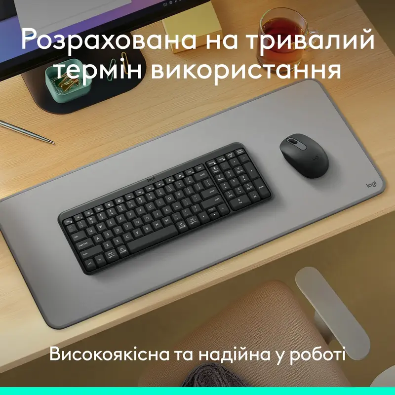 Бездротовий комплект клавіатури та миші LOGITECH MK250 Wireless Combo - GRAPHITE - UKR - 2.4GHZ/BT - фото - №2