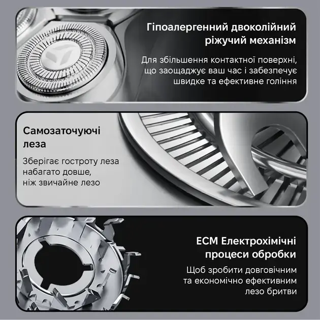 Електробритва Xiaomi Enchen Rotary Shaver X7 (Silver) - фото - №6
