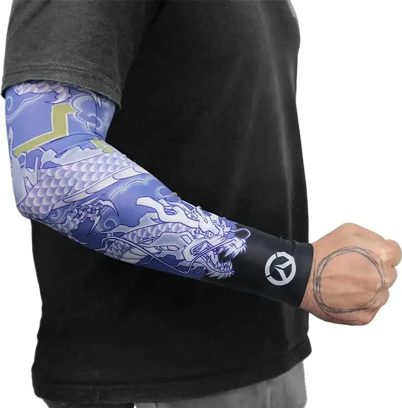 Геймерський рукав OVERWATCH 2 Hanzo tatoo (Овервотч) L Blue - фото - №1