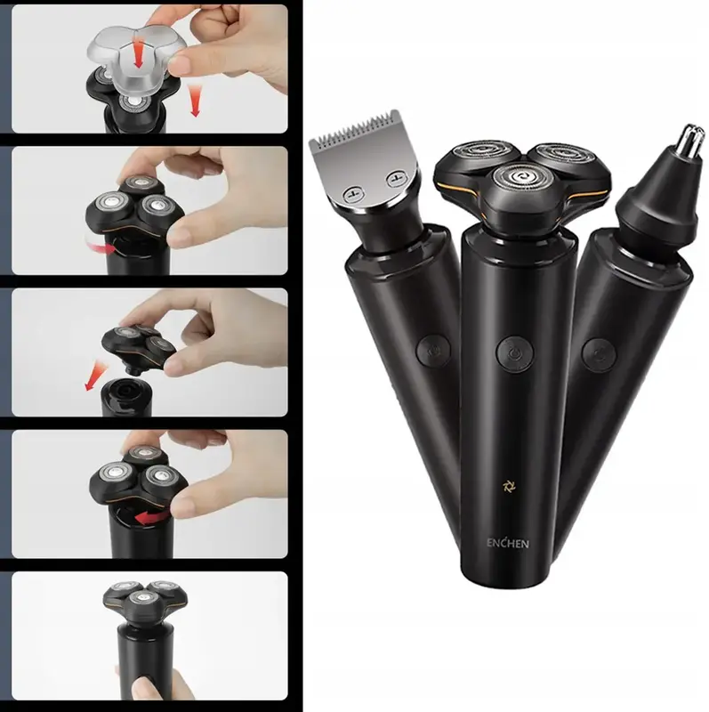 Електробритва Xiaomi Enchen 5в1 X8S-C 5W 600mAh (Black) - фото - №7