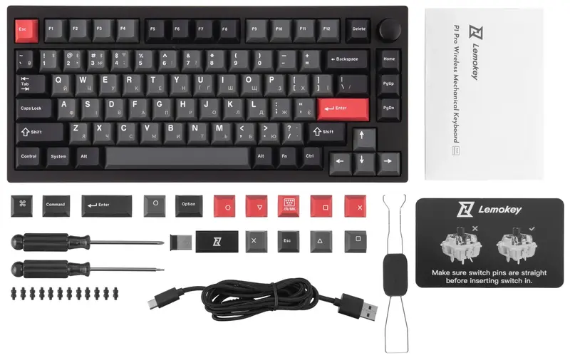 Беспроводная клавиатура Keychron Super Banana Lemokey P1 Pro 84Key Carbon Black фото