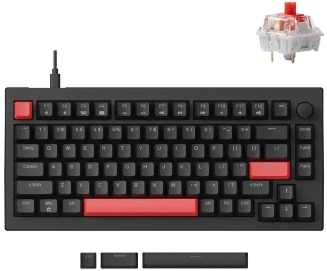 Клавиатура проводная Keychron Red Lemokey X4 84Key Black - фото - №0