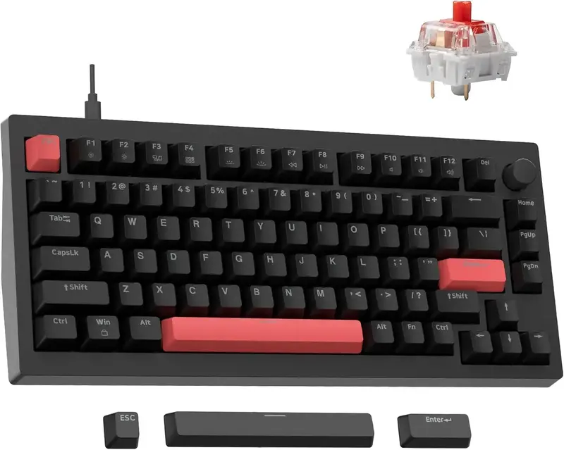 Клавиатура проводная Keychron Red Lemokey X4 84Key Black - фото - №2